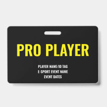 Custom Pro Player Minimalist E-Sport Event Yellow