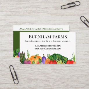 Custom Produce Vegetable Farm Business Card