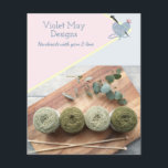 Custom Product Photos Handmade Craft Business Flyer<br><div class="desc">Feminine flyers - ideal for your knitting, crochet, macrame or other yarn craft business. The design features a heart-shaped ball of yarn and knitting needles and a colour palette of pastel pink, blue and yellow. The template is set up for you to add your company name and tagline (or you...</div>