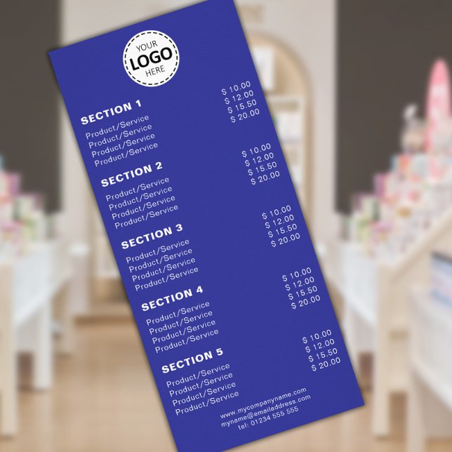 Custom Product/Services Simple Blue Rack Card (Creator Uploaded)