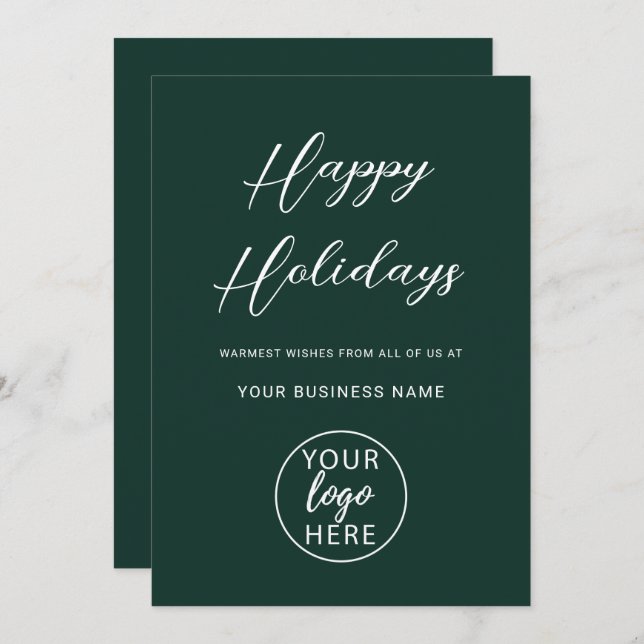 Custom Professional Business Logo Christmas Holiday Card (Front/Back)