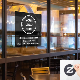 Custom Professional Business Logo Opening Hours Window Cling