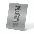Custom Professional Business Logo QR Code Silver