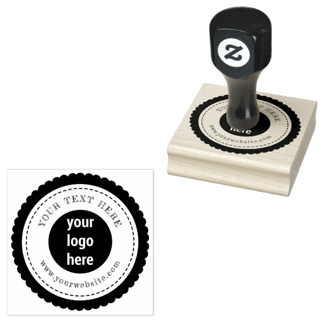Custom Professional Business Logo & Rustic Text Rubber Stamp (Stamped)
