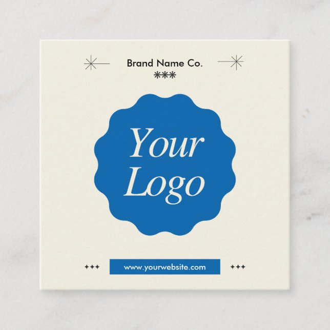Custom Professional Business Minimalist Logo Brand Square Business Card (Front)