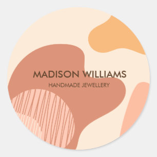 Custom Professional Business Modern Pastel Shapes Classic Round Sticker