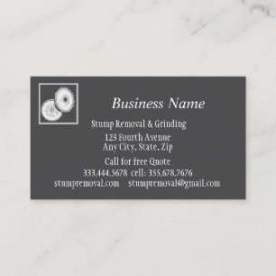 Custom Professional Classic Stump Grinding Removal Business Card