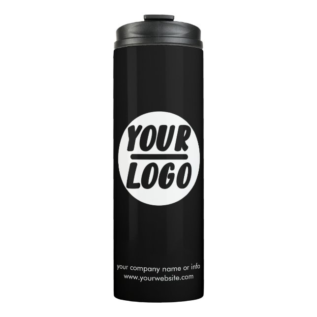 custom Professional company business logo and text Thermal Tumbler (Front)