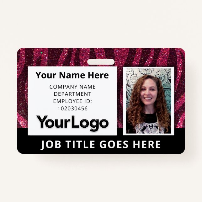 Custom Professional Corporate Employee Photo Name  ID Badge (Front)