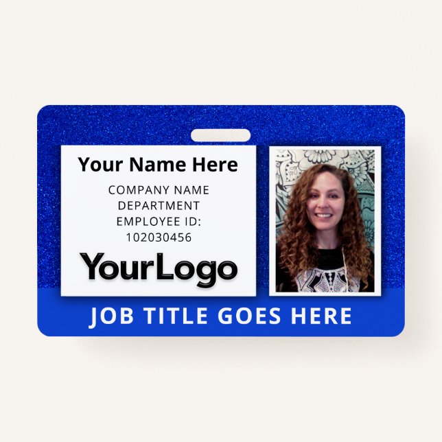 Custom Professional Corporate Employee Photo Name  ID Badge (Front)
