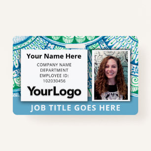 Custom Professional Corporate Employee Photo Name  ID Badge