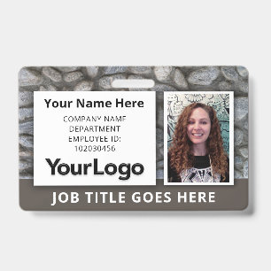 Custom Professional Corporate Employee Photo Name  ID Badge