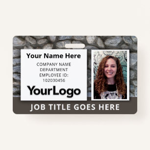 Custom Professional Corporate Employee Photo Name  ID Badge