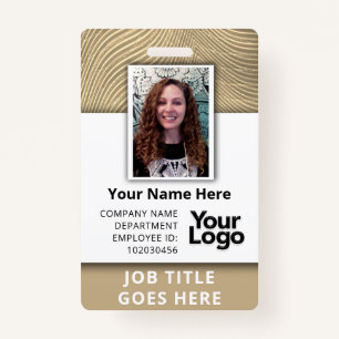 Custom Professional Corporate Employee Photo Name  ID Badge
