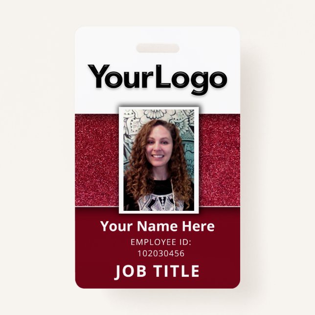 Custom Professional Corporate Employee Photo Name  ID Badge (Front)
