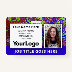 Custom Professional Corporate Employee Photo Name  ID Badge