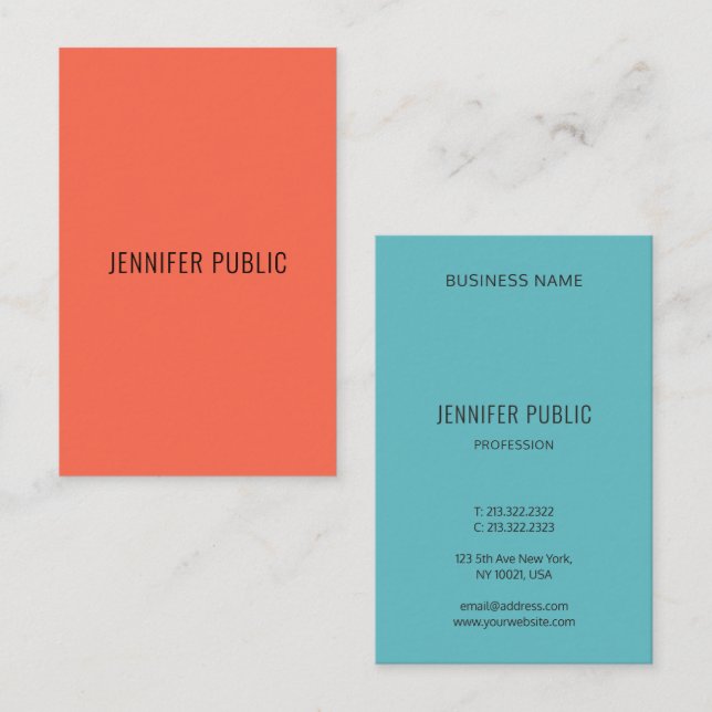 Custom Professional Elegant Colours Modern Simple Business Card (Front/Back)