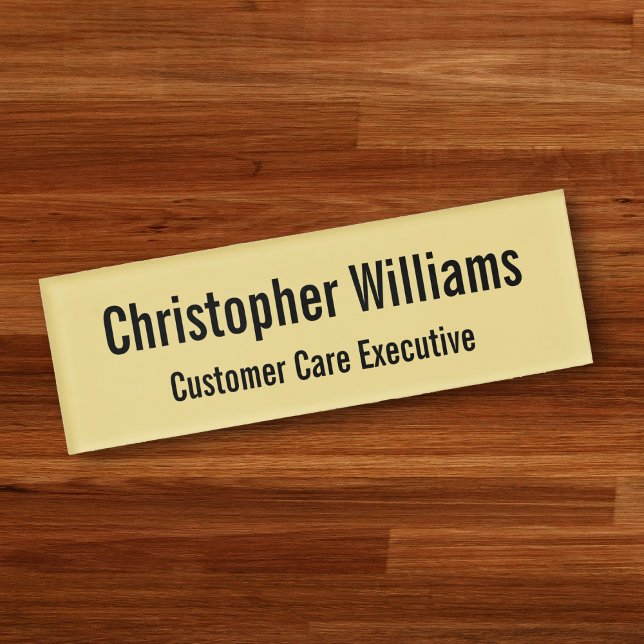 Custom Professional Elegant Faux Gold Magnetic Name Tag (Custom Professional Elegant Faux Gold Magnetic Name Tag)