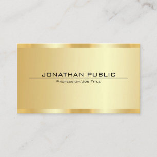 Custom Professional Elegant Faux Gold Template Business Card