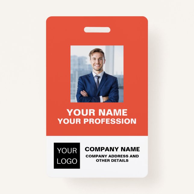 Custom Professional Employee Photo Office Id card ID Badge (Front)
