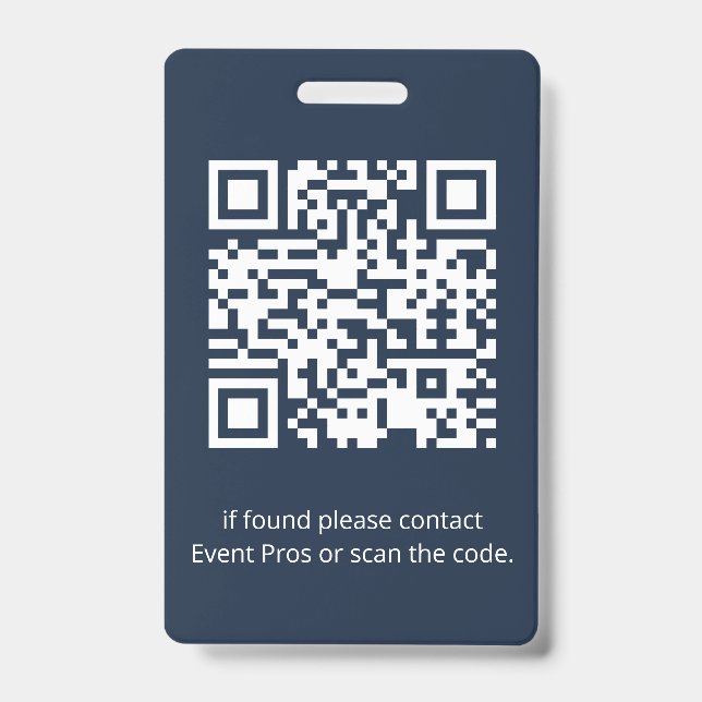 Custom Professional Event Staff ID Badge (Back)