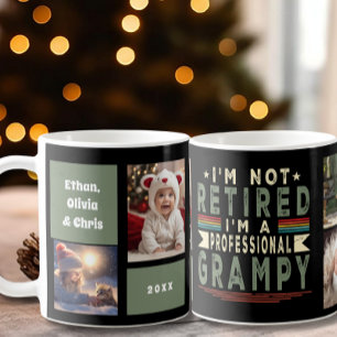 Custom Professional Grampy Grandpa 4 Photo Collage Coffee Mug