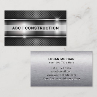 Custom Professional Metallic Construction Business Card
