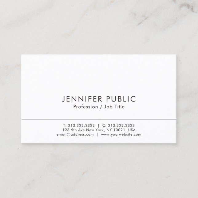 Custom Professional Minimalist Design Template Business Card (Front)