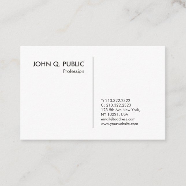 Custom Professional Minimalist Elegant Modern Business Card (Front)