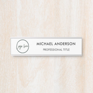 Custom Professional, Modern Black White Logo, Name Door Sign
