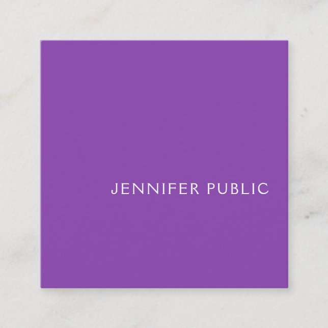 Custom Professional Modern Creative Elegant Violet Square Business Card (Front)