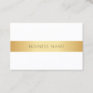 Custom Professional Modern Elegant Gold White Business Card