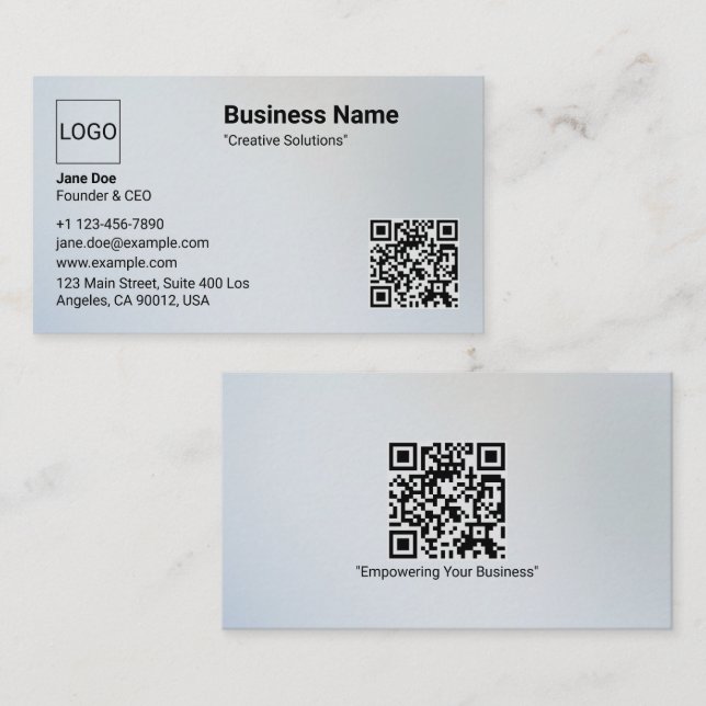 Custom Professional Modern Minimal with QR Code Business Card (Front/Back)