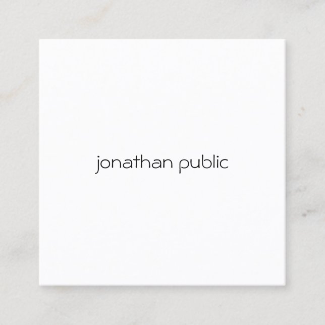 Custom Professional Modern Minimalist Elegant Cool Square Business Card (Front)