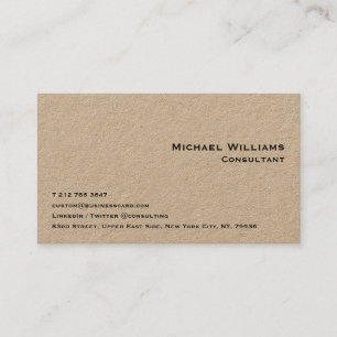 Custom Professional Modern Simple Minimalist Kraft Business Card