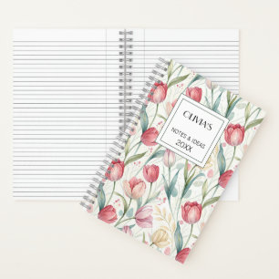 Custom Professional Notebook Modern Tulips