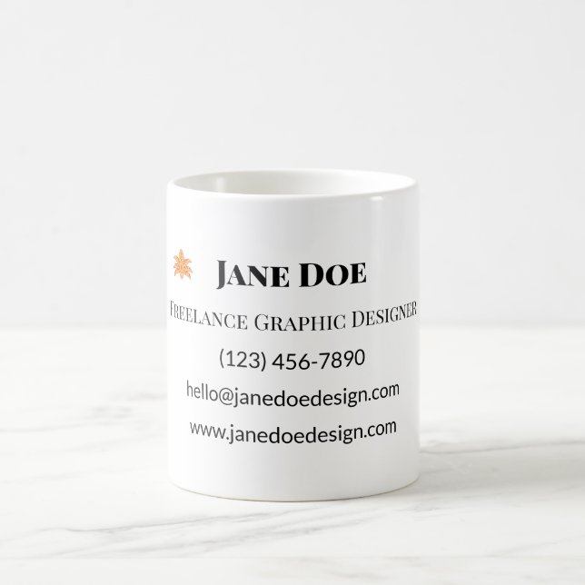 Custom Professional or Personal Contact Cards Coffee Mug (Center)