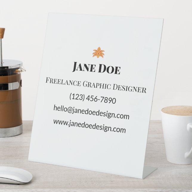 Custom Professional or Personal Contact Cards Pedestal Sign (In SItu)