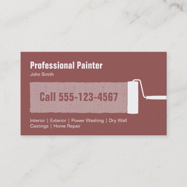 Custom Professional Painting Contractor Business Card (Front)