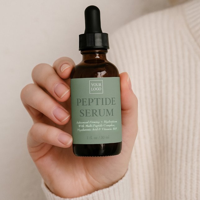 Custom Professional Peptide Serum Skincare Label (Creator Uploaded)