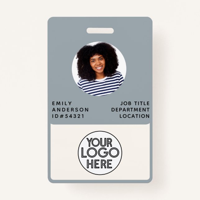 Custom Professional Photo ID Company Logo  Badge ID Badge (Front)