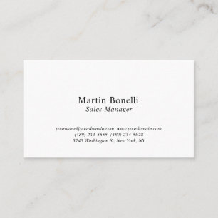 Custom Professional Plain Black & White Classical Business Card
