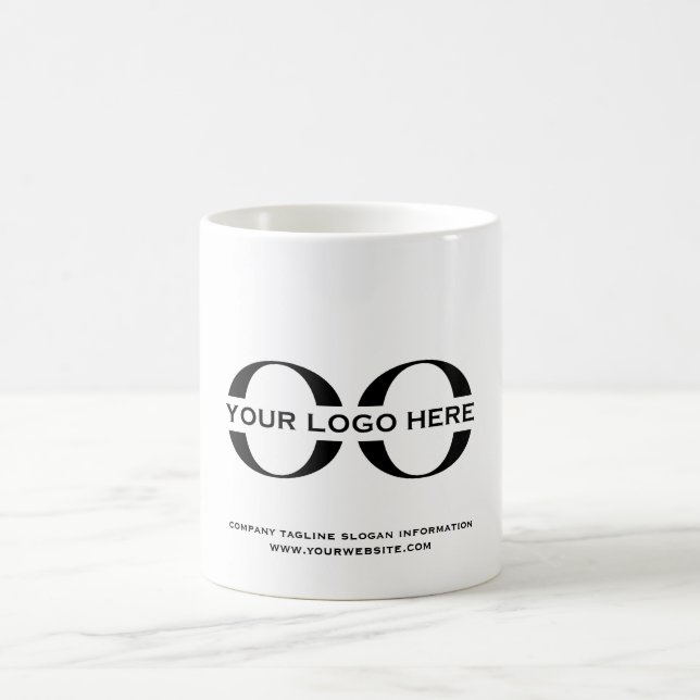Custom Promo Business Logo Branded Minimalist Coffee Mug (Center)
