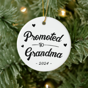 Custom Promoted to Grandma Ceramic Tree Decoration