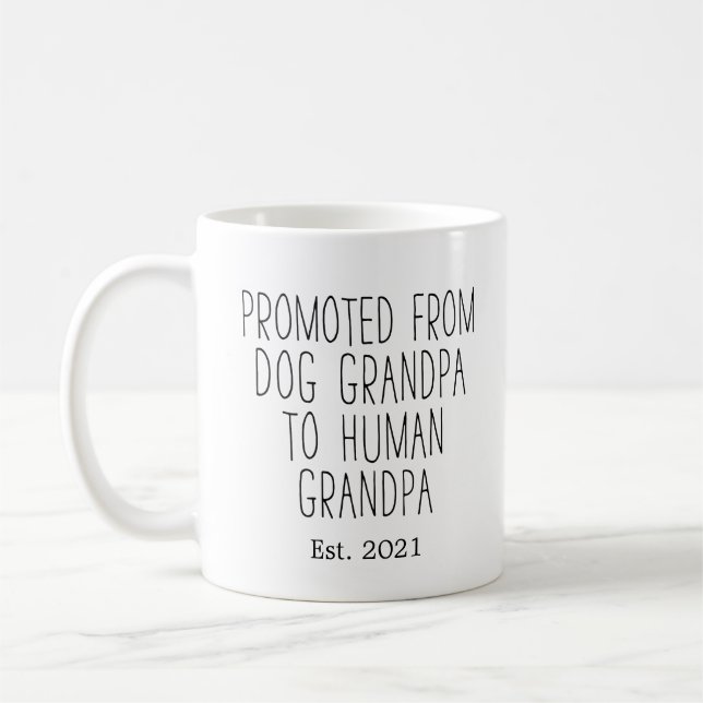 Custom Promoted To Human Grandpa Funny  Coffee Mug (Left)