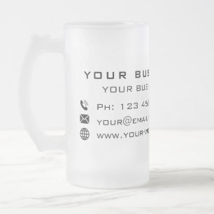 Custom Promotional Business Frosted Glass Beer Mug