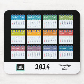 Custom Promotional Business Logo 2024 Calendar  Mouse Mat