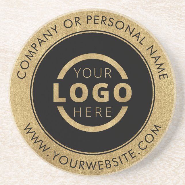 Custom Promotional Business Logo Branded Gold Coaster (Front)