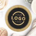 Custom Promotional Business Logo Branded Gold Round Paper Coaster<br><div class="desc">Create your own personalised coaster with your own company logo or custom image. Customised promotional coasters with your business logo are great for corporate dinner events, or any event where branded coasters would be ideal. If you have a restaurant, bar, catering company, or other food and beverage service business, this...</div>