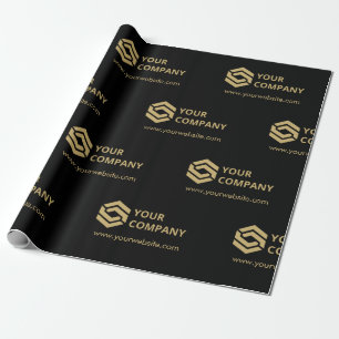Custom Promotional Business Logo Branded Gold Wrapping Paper